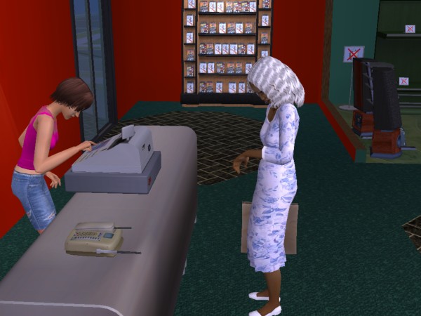 Catherine waits in a store