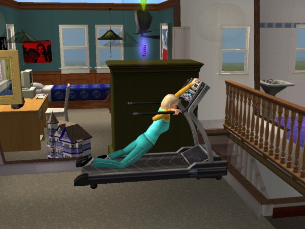Hannah falls on treadmill