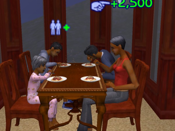 The James Family sits for a meal