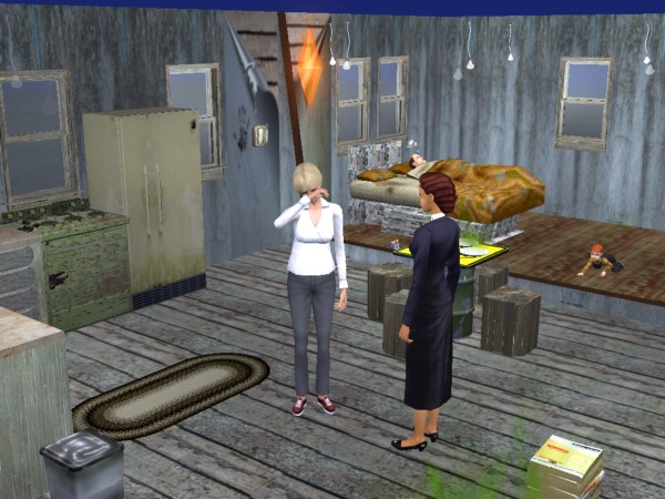 Lisa Edwards cries as the social worker comes