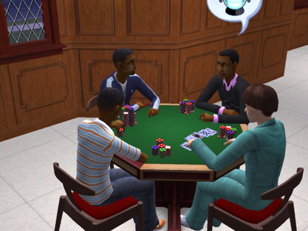 Some of the townsmen get together to play poker
